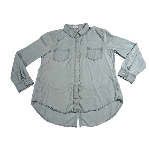 Per Se Tops - Per Se Women's Tencel Button Up Shirt w/ Split Back Size XL Tunic Lightweight